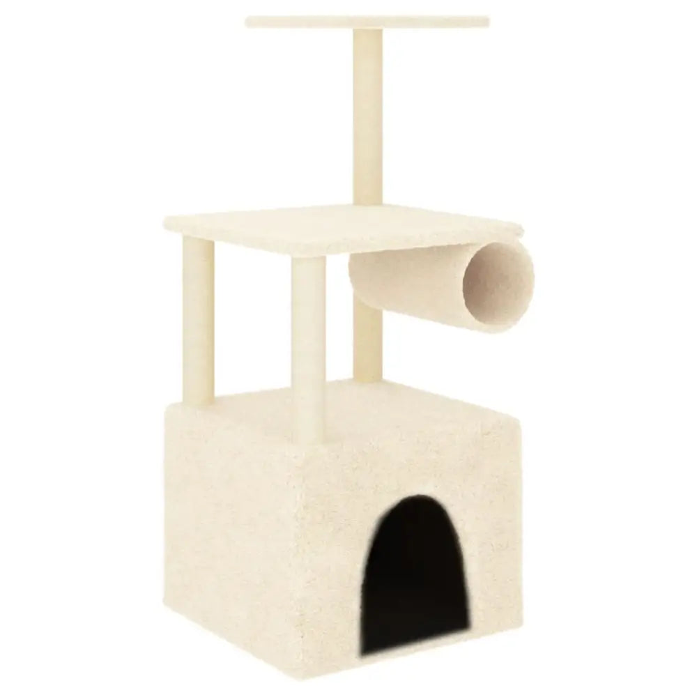 Vidaxl cat tree with sisal scratching posts cream 109.5 cm