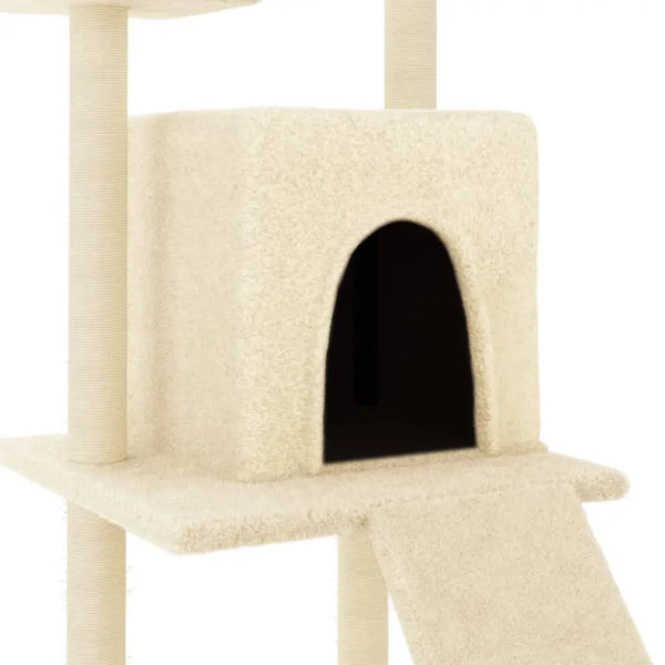 Vidaxl cat tree with sisal scratching posts cream 110 cm