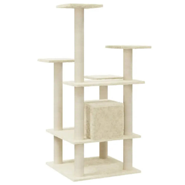 Vidaxl cat tree with sisal scratching posts cream 110 cm