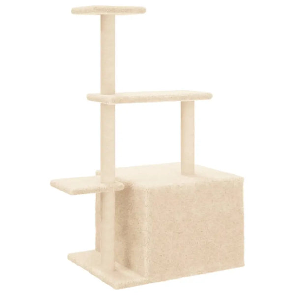 Vidaxl cat tree with sisal scratching posts cream 110 cm