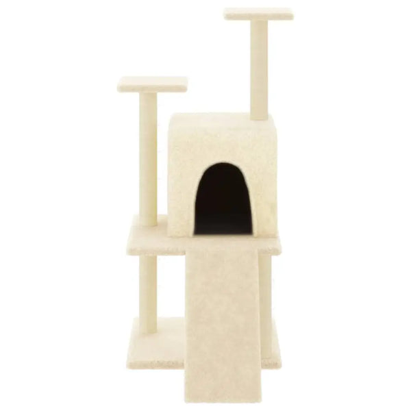 Vidaxl cat tree with sisal scratching posts cream 110 cm