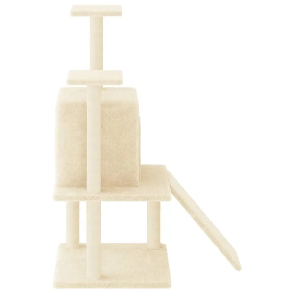 Vidaxl cat tree with sisal scratching posts cream 110 cm