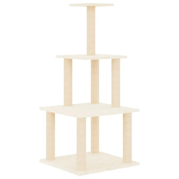 Vidaxl cat tree with sisal scratching posts cream 111 cm