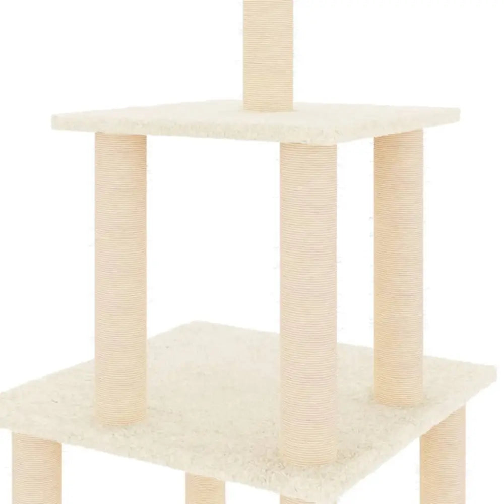 Vidaxl cat tree with sisal scratching posts cream 111 cm