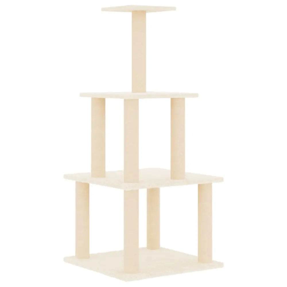 Vidaxl cat tree with sisal scratching posts cream 111 cm