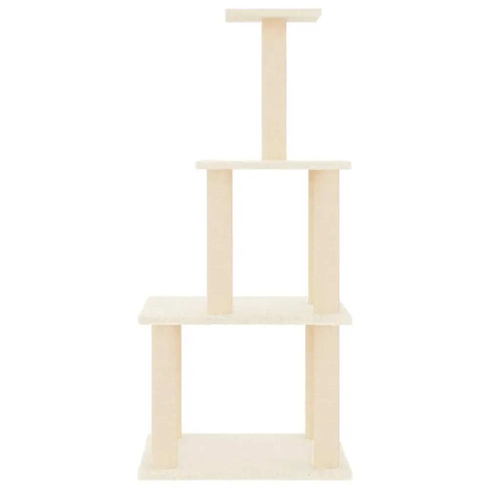 Vidaxl cat tree with sisal scratching posts cream 111 cm