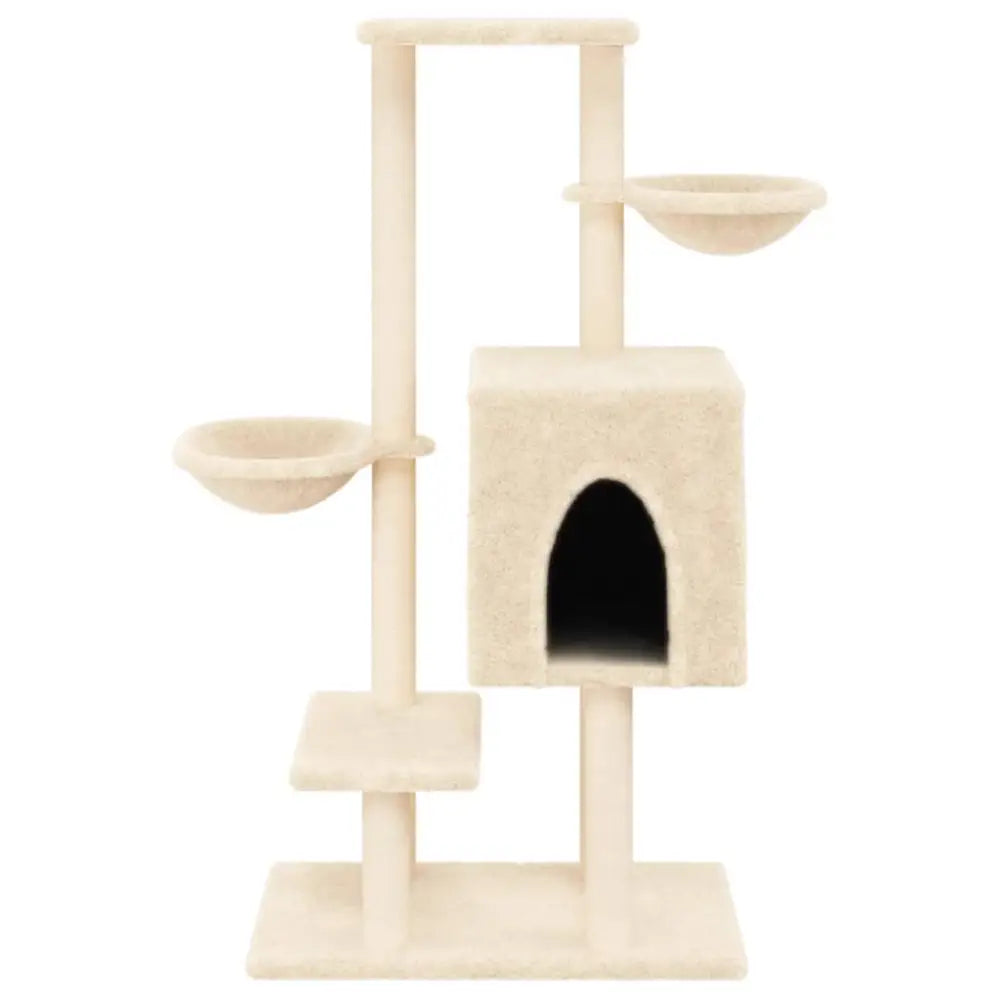 Vidaxl cat tree with sisal scratching posts cream 117 cm