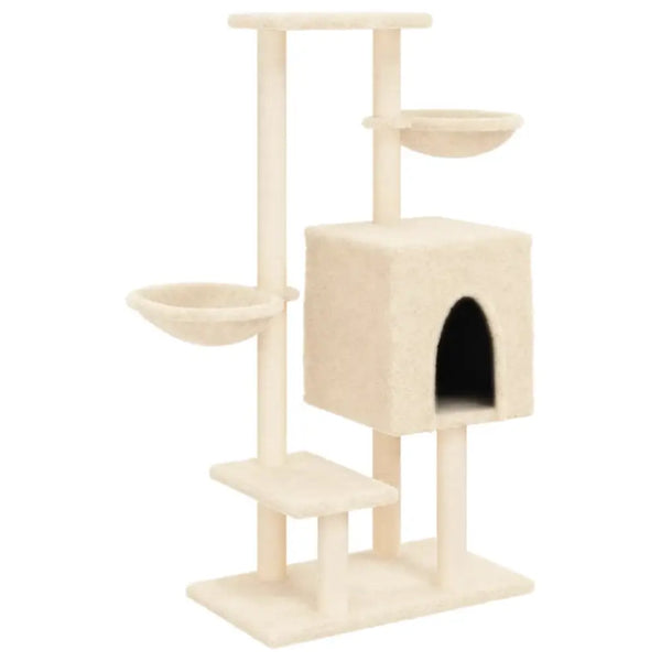 Vidaxl cat tree with sisal scratching posts cream 117 cm