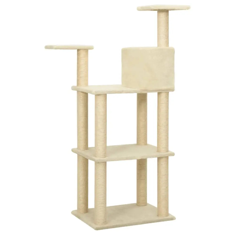 Vidaxl cat tree with sisal scratching posts cream 118.5 cm