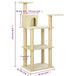 Vidaxl cat tree with sisal scratching posts cream 118.5 cm