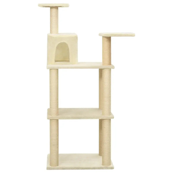 Vidaxl cat tree with sisal scratching posts cream 118.5 cm