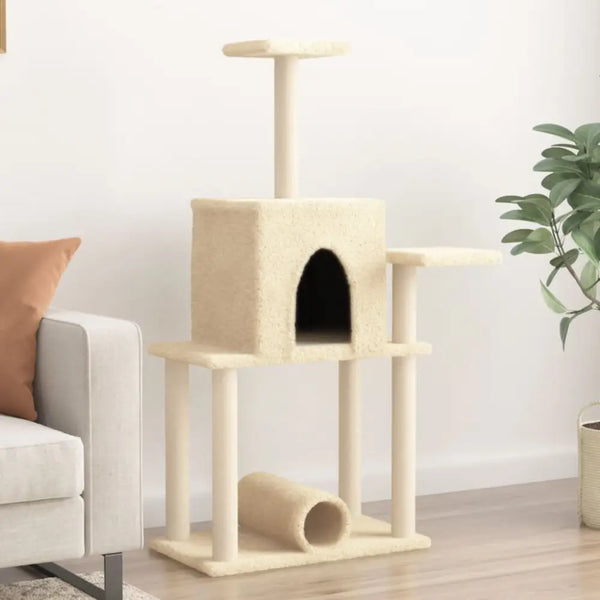 Vidaxl cat tree with sisal scratching posts cream 122 cm