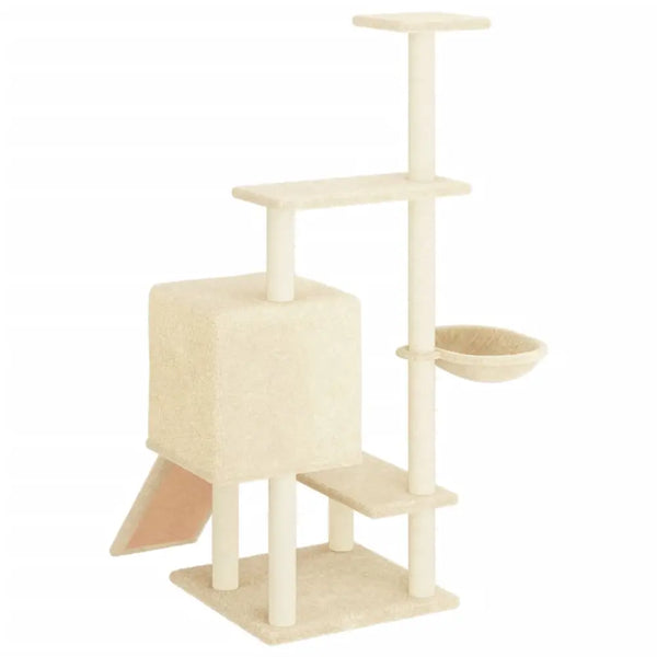 Vidaxl cat tree with sisal scratching posts cream 130.5 cm