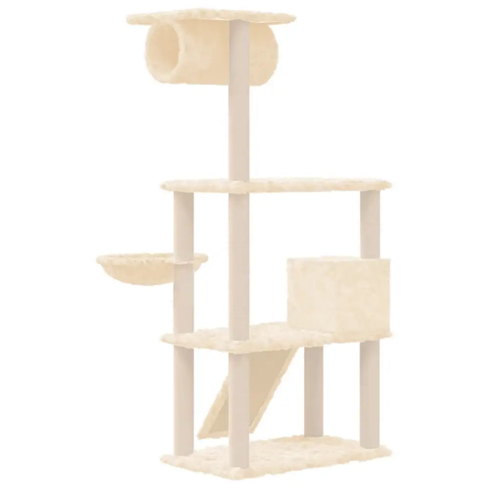 Vidaxl cat tree with sisal scratching posts cream 131 cm