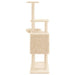 Vidaxl cat tree with sisal scratching posts cream 131 cm