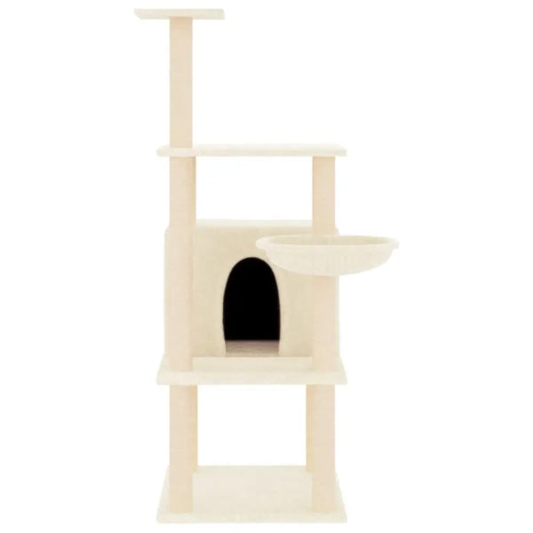 Vidaxl cat tree with sisal scratching posts cream 132 cm