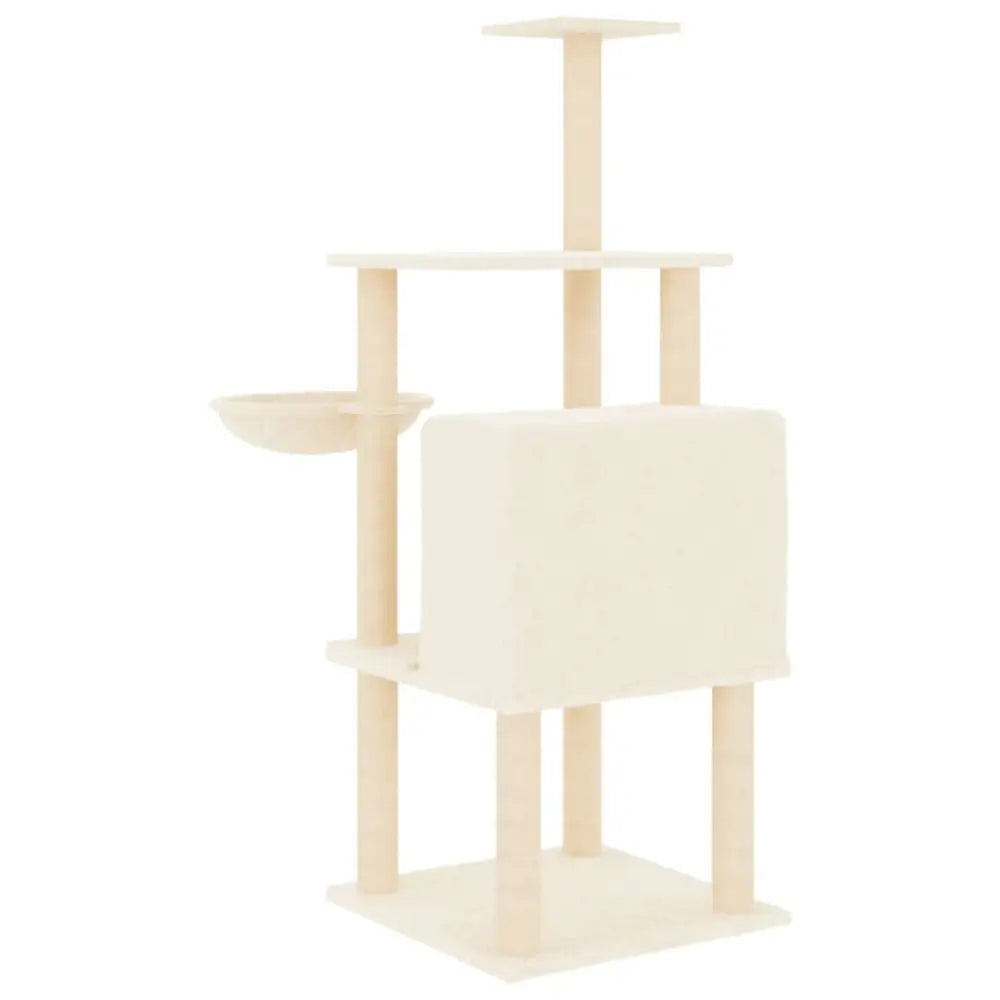 Vidaxl cat tree with sisal scratching posts cream 132 cm