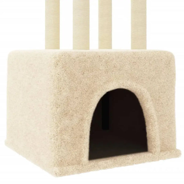 Vidaxl cat tree with sisal scratching posts cream 133.5 cm