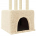 Vidaxl cat tree with sisal scratching posts cream 133.5 cm