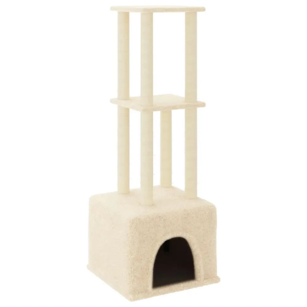 Vidaxl cat tree with sisal scratching posts cream 133.5 cm