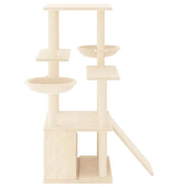 Vidaxl cat tree with sisal scratching posts cream 133 cm