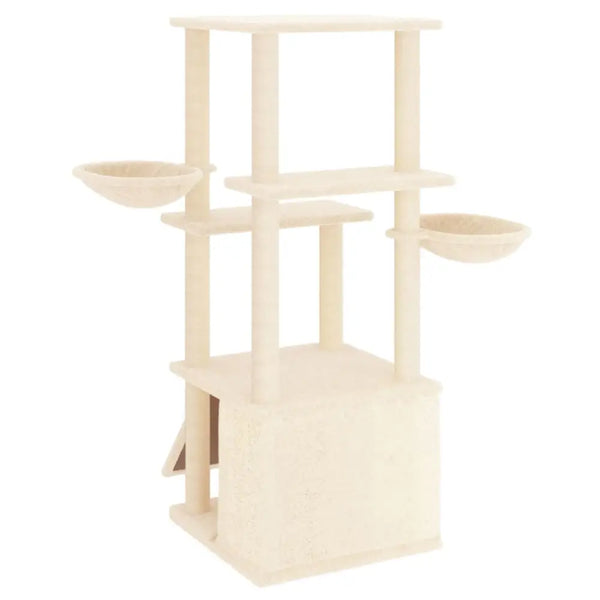 Vidaxl cat tree with sisal scratching posts cream 133 cm