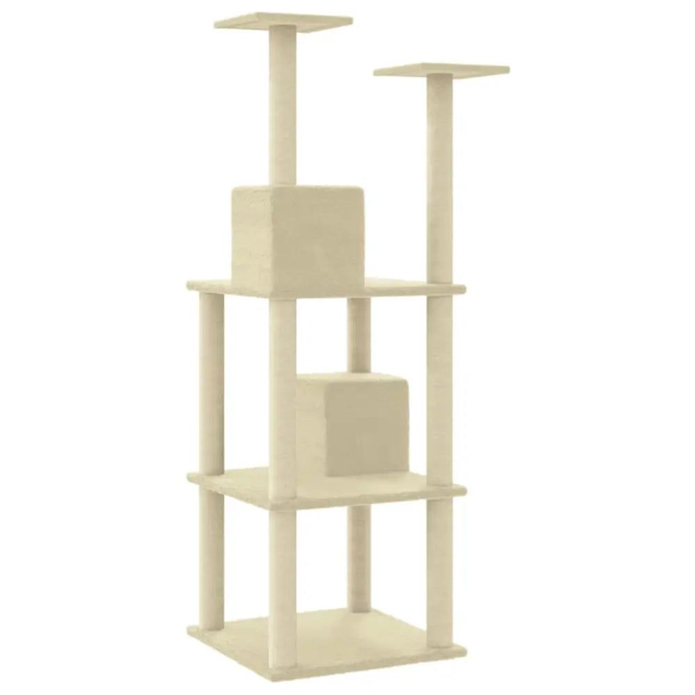 Vidaxl cat tree with sisal scratching posts cream 141 cm