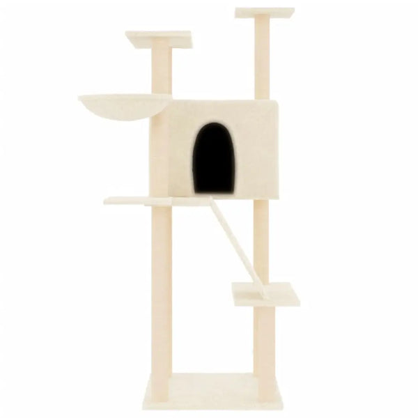 Vidaxl cat tree with sisal scratching posts cream 143 cm