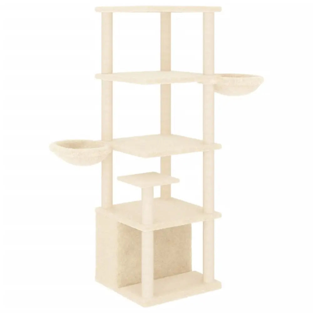 Vidaxl cat tree with sisal scratching posts cream 147 cm