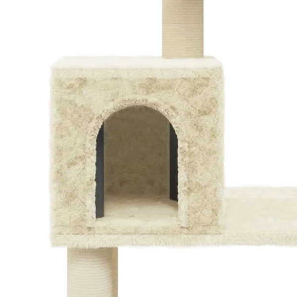 Vidaxl cat tree with sisal scratching posts cream 147 cm