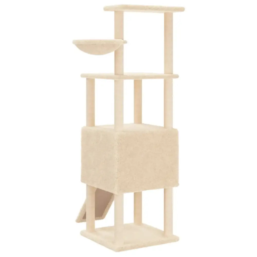 Vidaxl cat tree with sisal scratching posts cream 153 cm