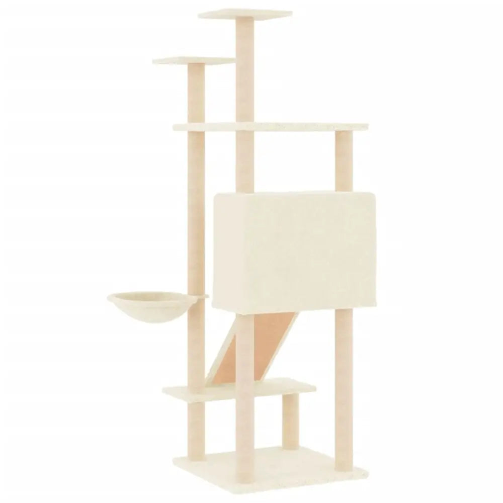 Vidaxl cat tree with sisal scratching posts cream 153 cm