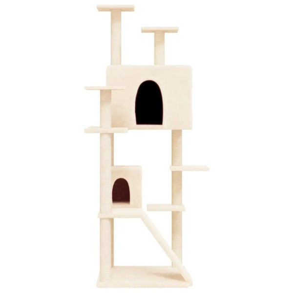 Vidaxl cat tree with sisal scratching posts cream 153 cm