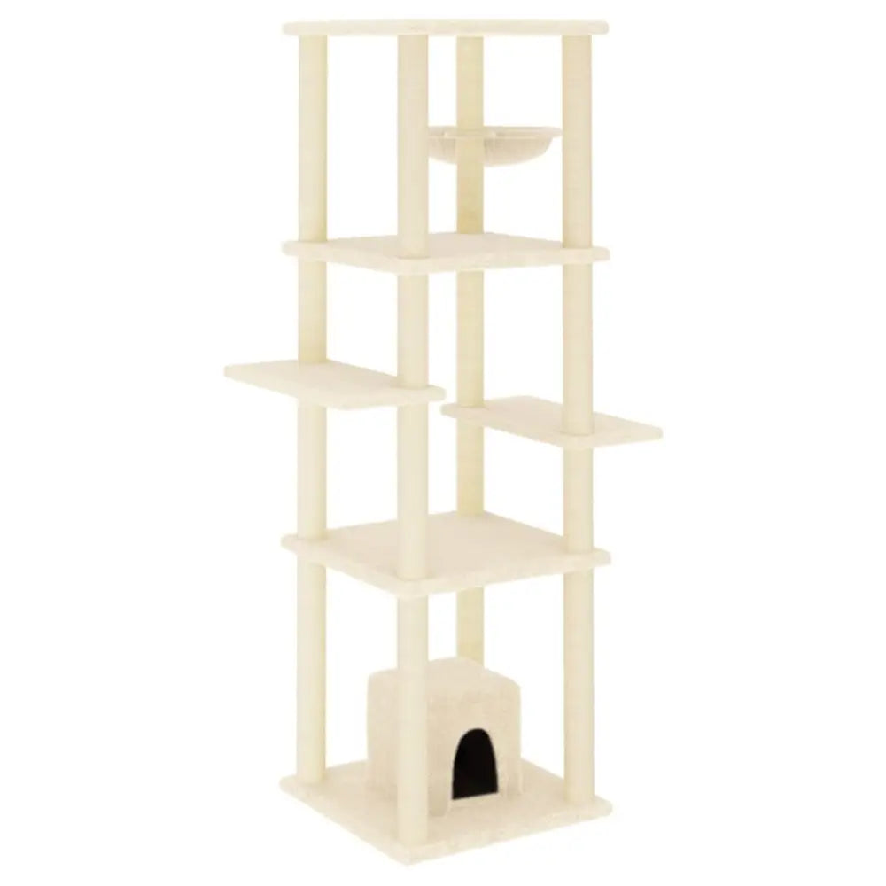 Vidaxl cat tree with sisal scratching posts cream 154 cm