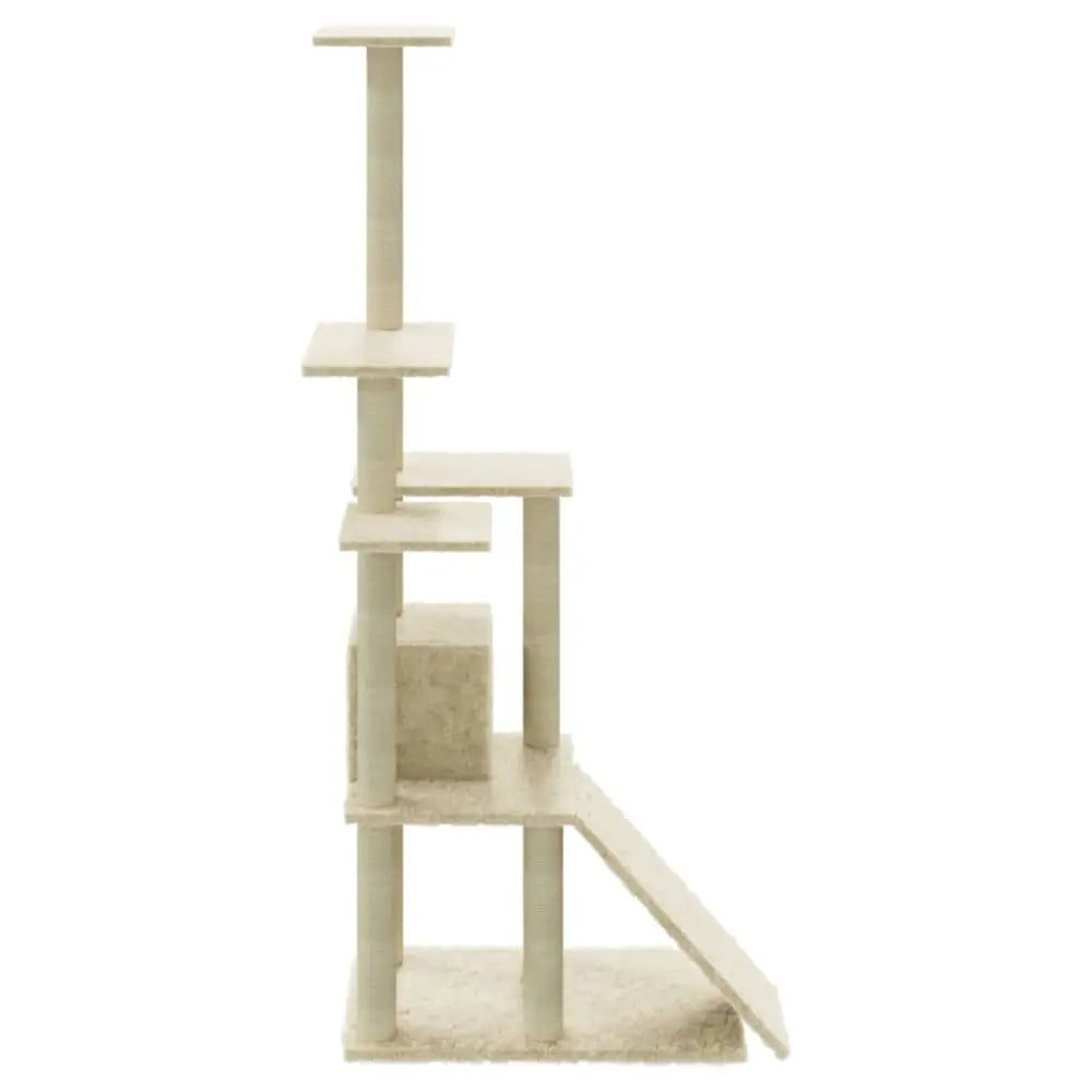 Vidaxl cat tree with sisal scratching posts cream 155 cm