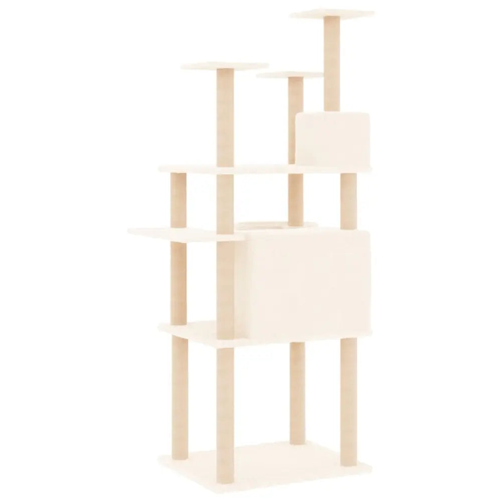 Vidaxl cat tree with sisal scratching posts cream 166 cm