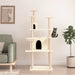 Vidaxl cat tree with sisal scratching posts cream 166 cm