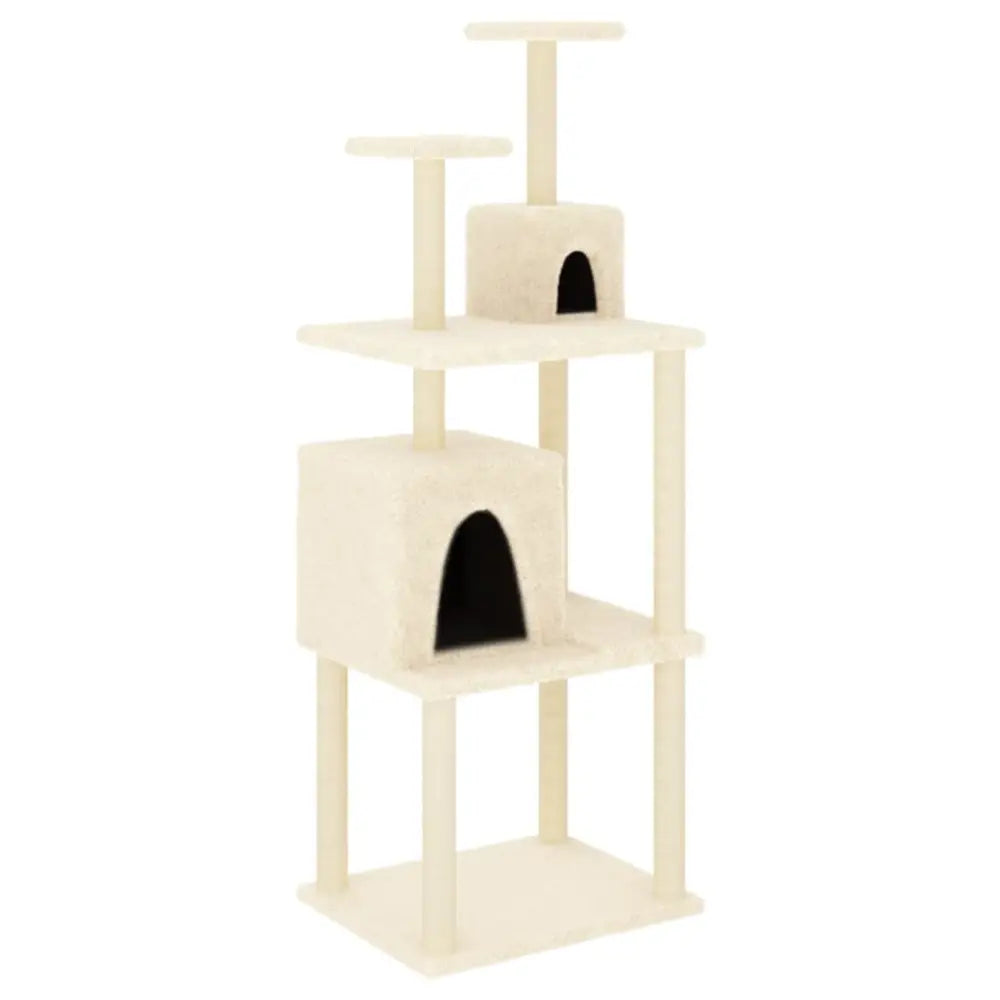 Vidaxl cat tree with sisal scratching posts cream 167 cm