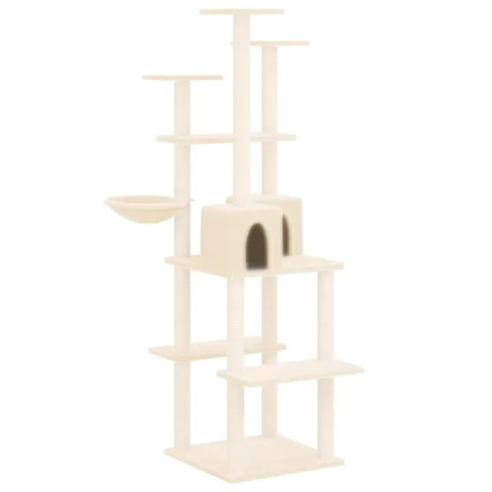 Vidaxl cat tree with sisal scratching posts cream 167 cm