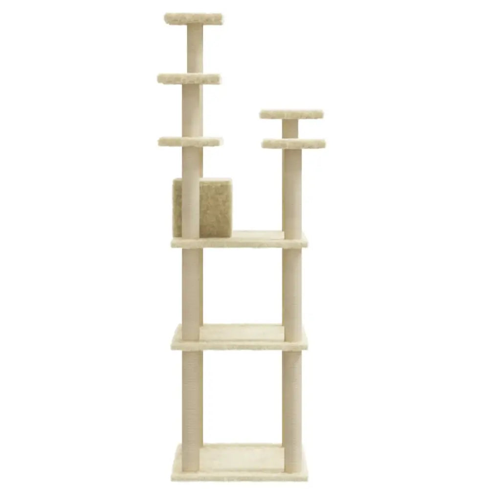 Vidaxl cat tree with sisal scratching posts cream 171 cm