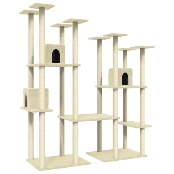 Vidaxl cat tree with sisal scratching posts cream 174 cm