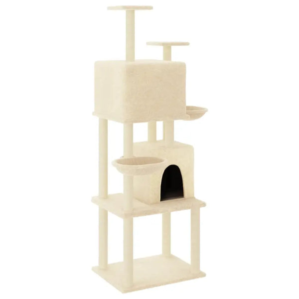 Vidaxl cat tree with sisal scratching posts cream 180 cm