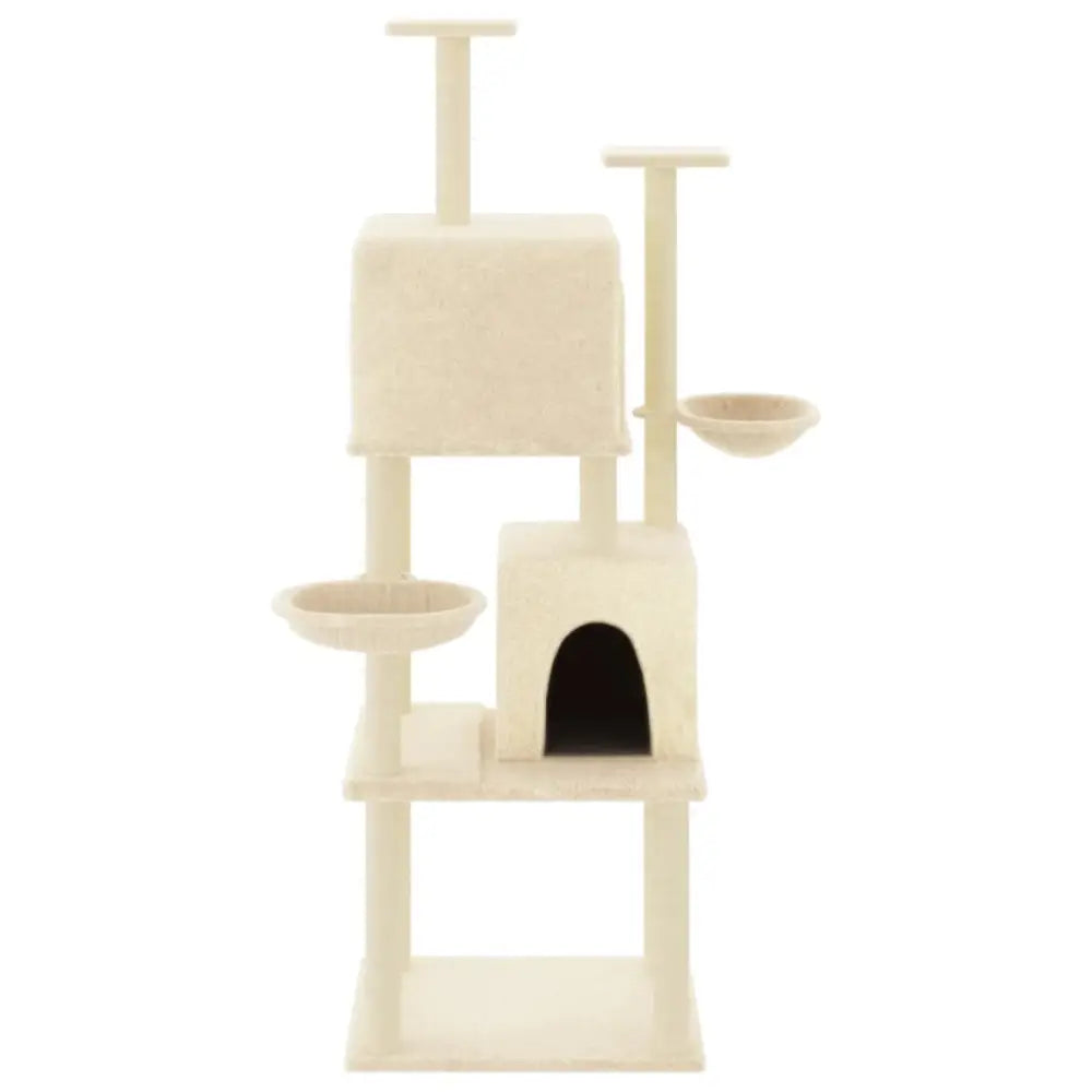 Vidaxl cat tree with sisal scratching posts cream 180 cm