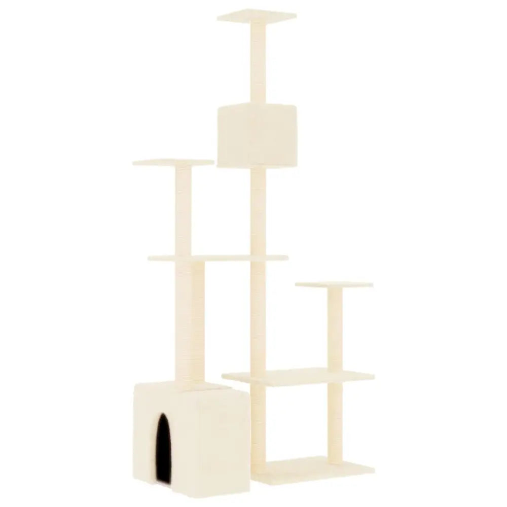 Vidaxl cat tree with sisal scratching posts cream 180 cm