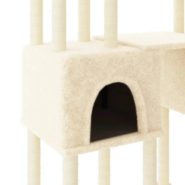 Vidaxl cat tree with sisal scratching posts cream 199 cm