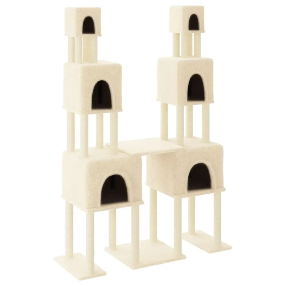 Vidaxl cat tree with sisal scratching posts cream 199 cm