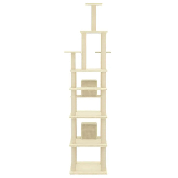 Vidaxl cat tree with sisal scratching posts cream 216 cm