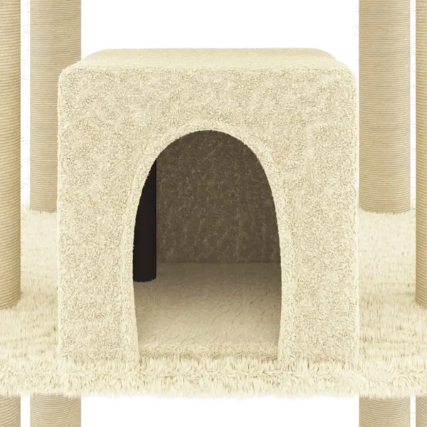 Vidaxl cat tree with sisal scratching posts cream 216 cm