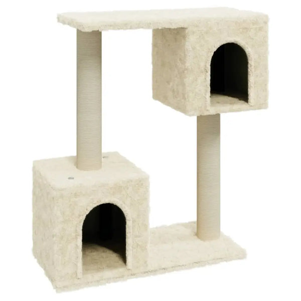 Vidaxl cat tree with sisal scratching posts cream 60 cm