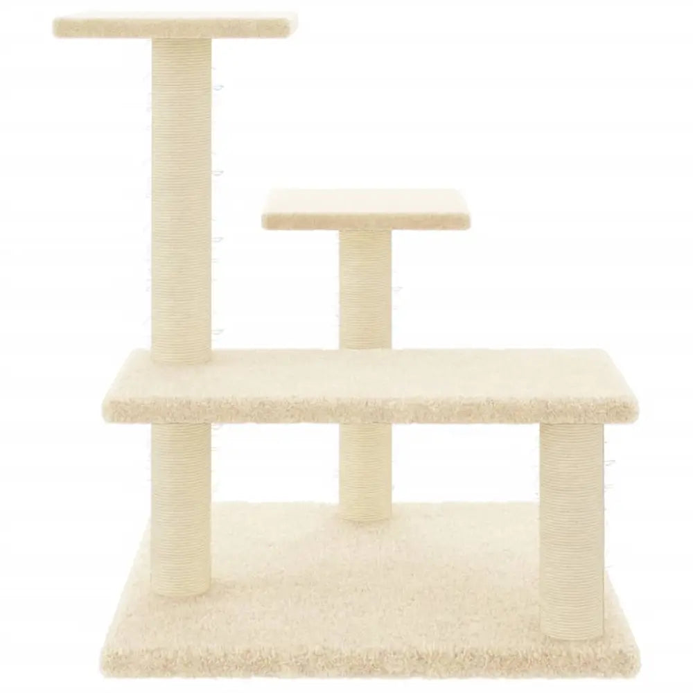 Vidaxl cat tree with sisal scratching posts cream 61 cm